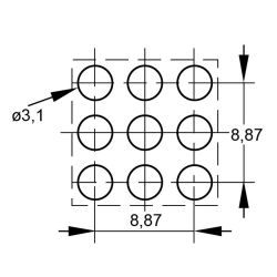 Zeichnung-Powerelement-Typ-PE-THR-B-9-Pins-Schablonenvorschlaege