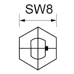 Zeichnung-Abstandsbolzen-Typ-AB-AR-M3-2,1-SW8
