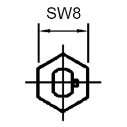 Zeichnung-Abstandsbolzen-Typ-AB-SR-2,1-SW8