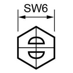 Zeichnung-Abstandsbolzen-Typ-ABI-S-M3-1,6-SW6