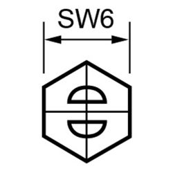 Zeichnung-Abstandsbolzen-Typ-ABI-S-M2,5-1,6-SW6