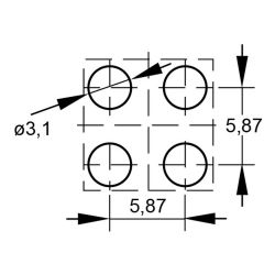 Zeichnung-Powerelement-Typ-PE-THR-C-4-Pins-Schablonenvorschlaege