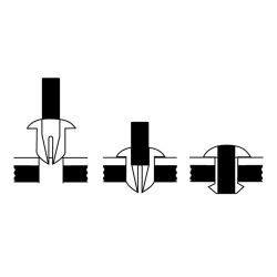 Zeichnung-Spreizniet-Typ-R-Montage