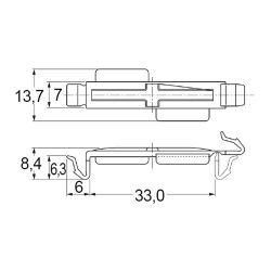 Zeichnung-Flachbandkabelhalter-Typ-RFC-33V0