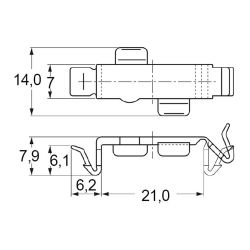 Zeichnung-Flachbandkabelhalter-Typ-RFC-21V0